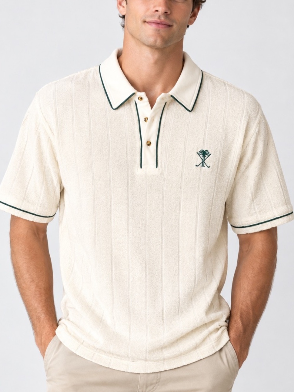 Bogey Boys By Macklemore Palm Tree Terry Cloth Golf Polo Shirt XXL Men’s Resort